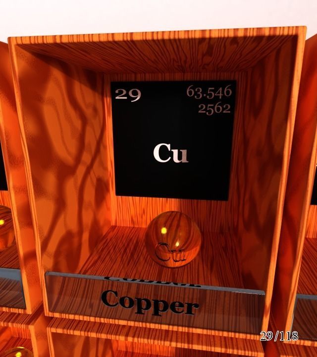 Periodic table of elements Mendeley Low-poly 3D model_35