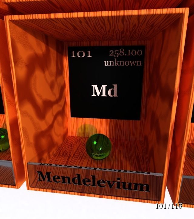 Periodic table of elements Mendeley Low-poly 3D model_107