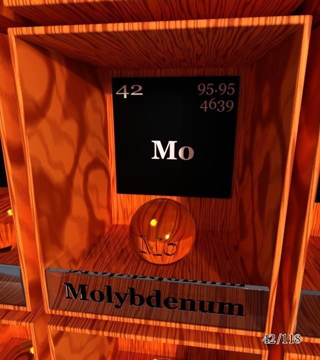 Periodic table of elements Mendeley Low-poly 3D model_48
