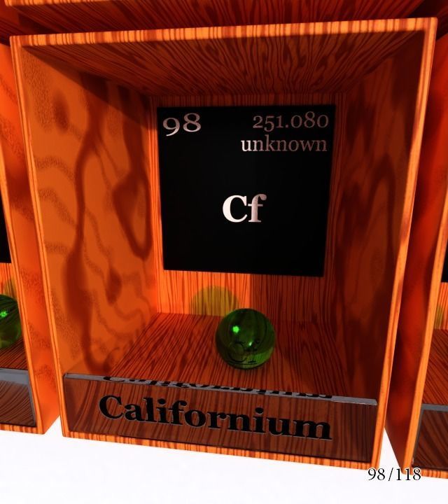 Periodic table of elements Mendeley Low-poly 3D model_104