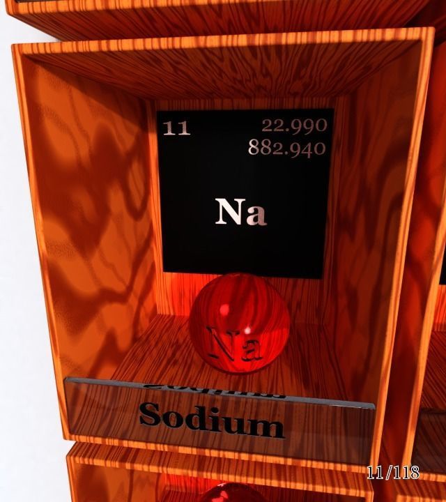 Periodic table of elements Mendeley Low-poly 3D model_17