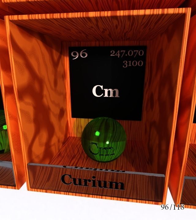 Periodic table of elements Mendeley Low-poly 3D model_102