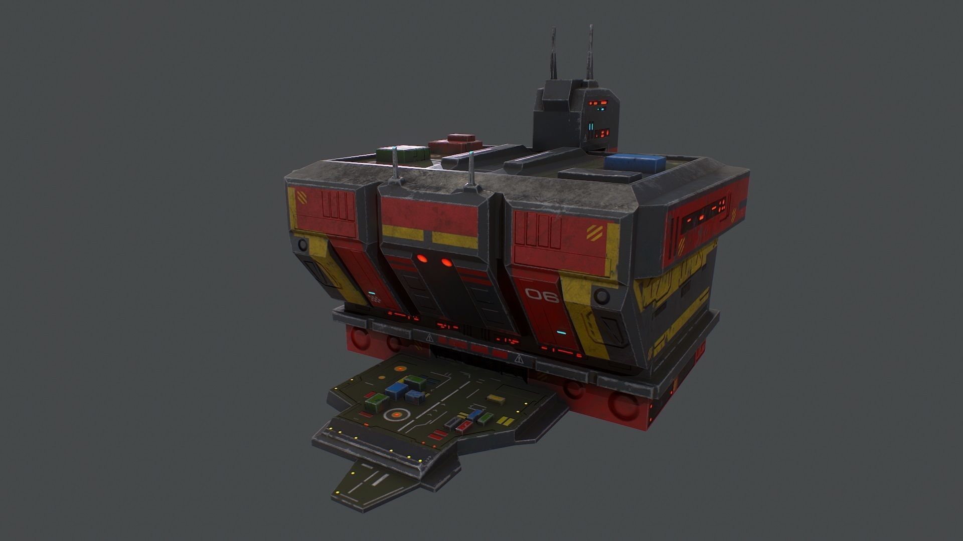 3D model Low poly sci fi warehouse building asset VR / AR / low-poly ...