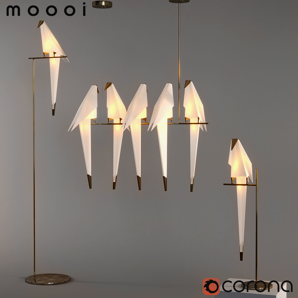 Origami Bird 3D model_3