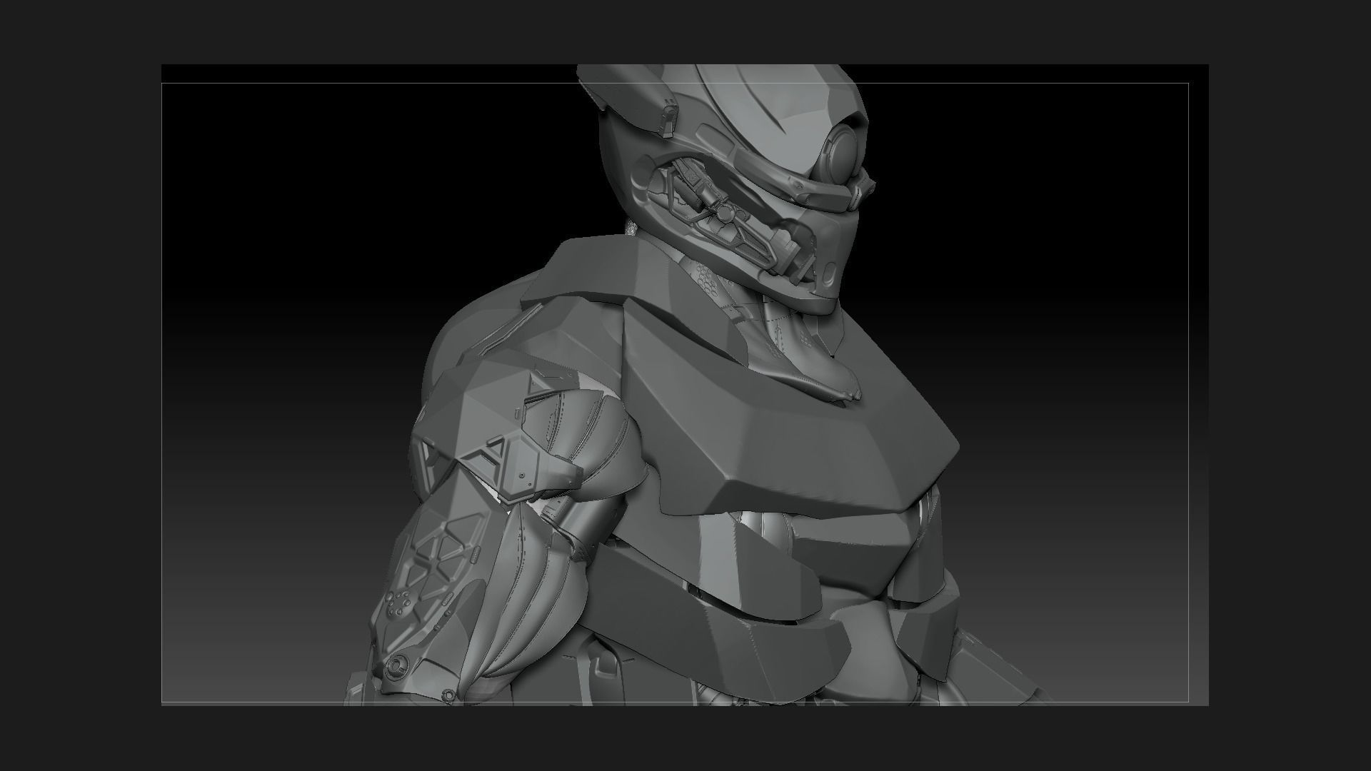 Cyborg Soldier V2 highpoly Zbrush 4r7 3D model_4