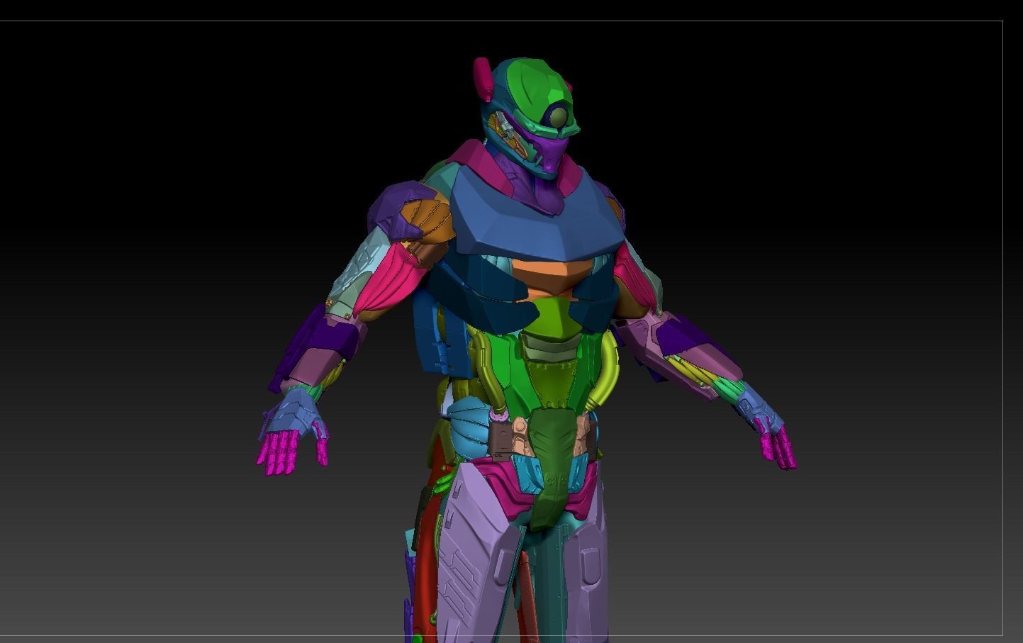 Cyborg Soldier V2 highpoly Zbrush 4r7 3D model_7