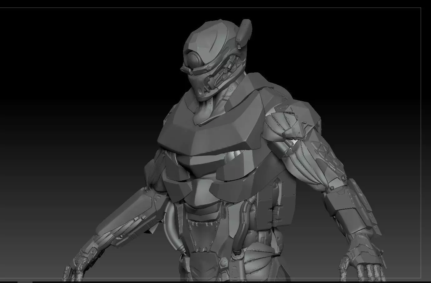 Cyborg Soldier V2 highpoly Zbrush 4r7 3D model_0