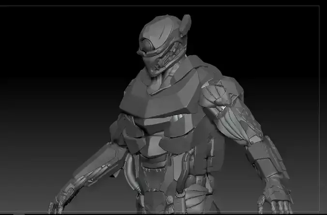 Cyborg Soldier V2 highpoly Zbrush 4r7 3D model