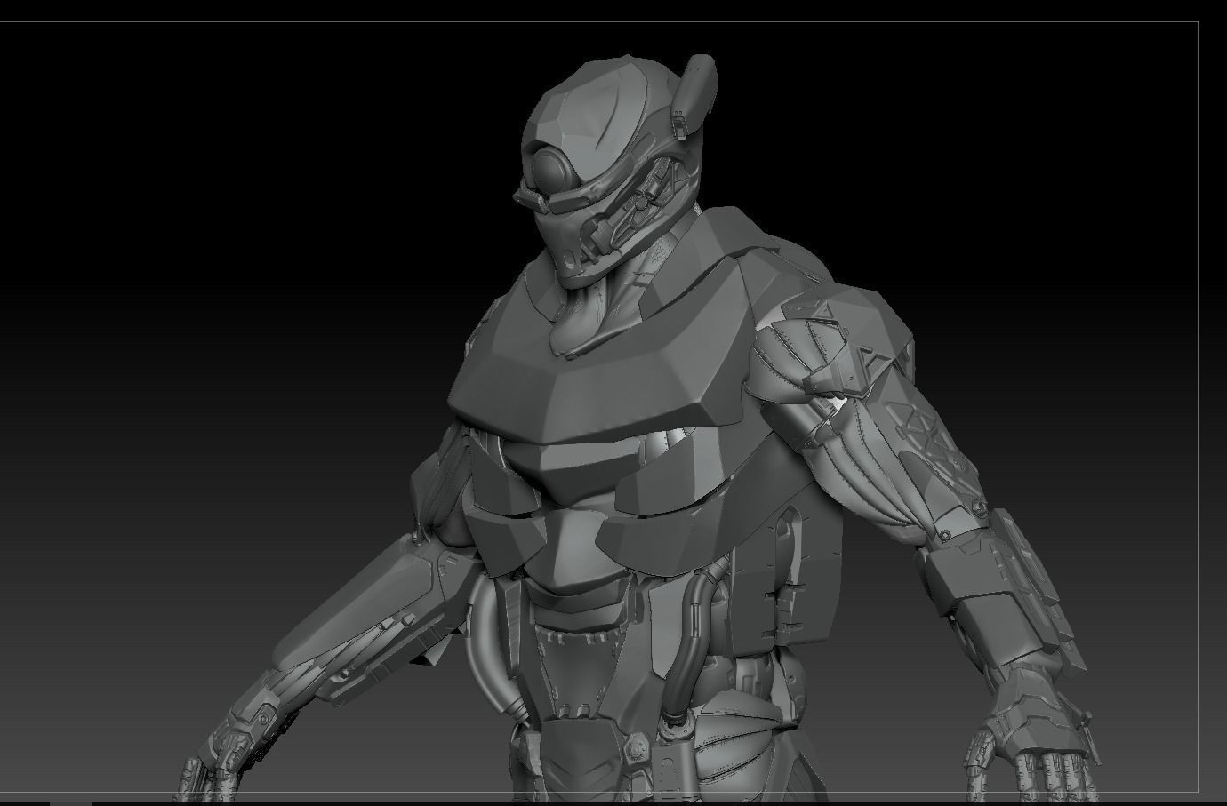 Cyborg Soldier V2 highpoly Zbrush 4r7 3D model_5