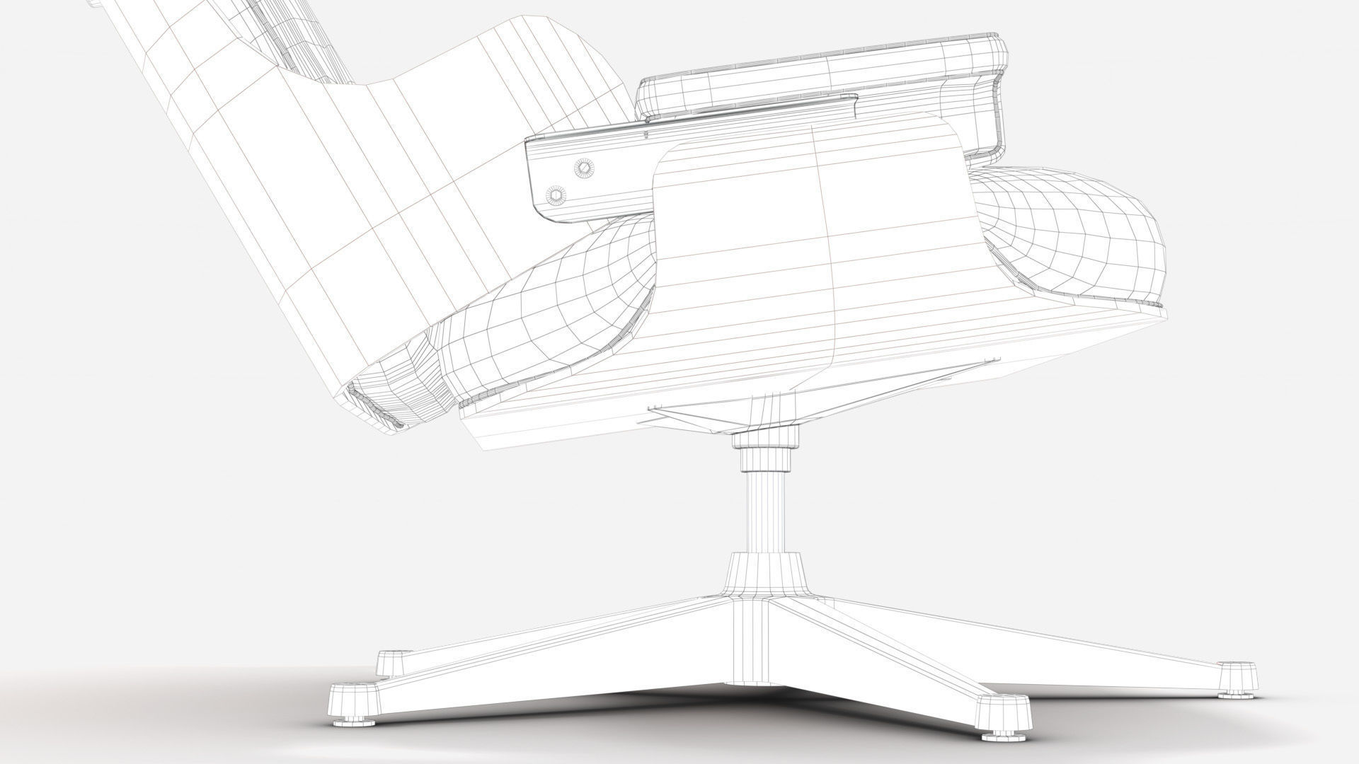 Wooden Leather Arm Chair 3D model_19