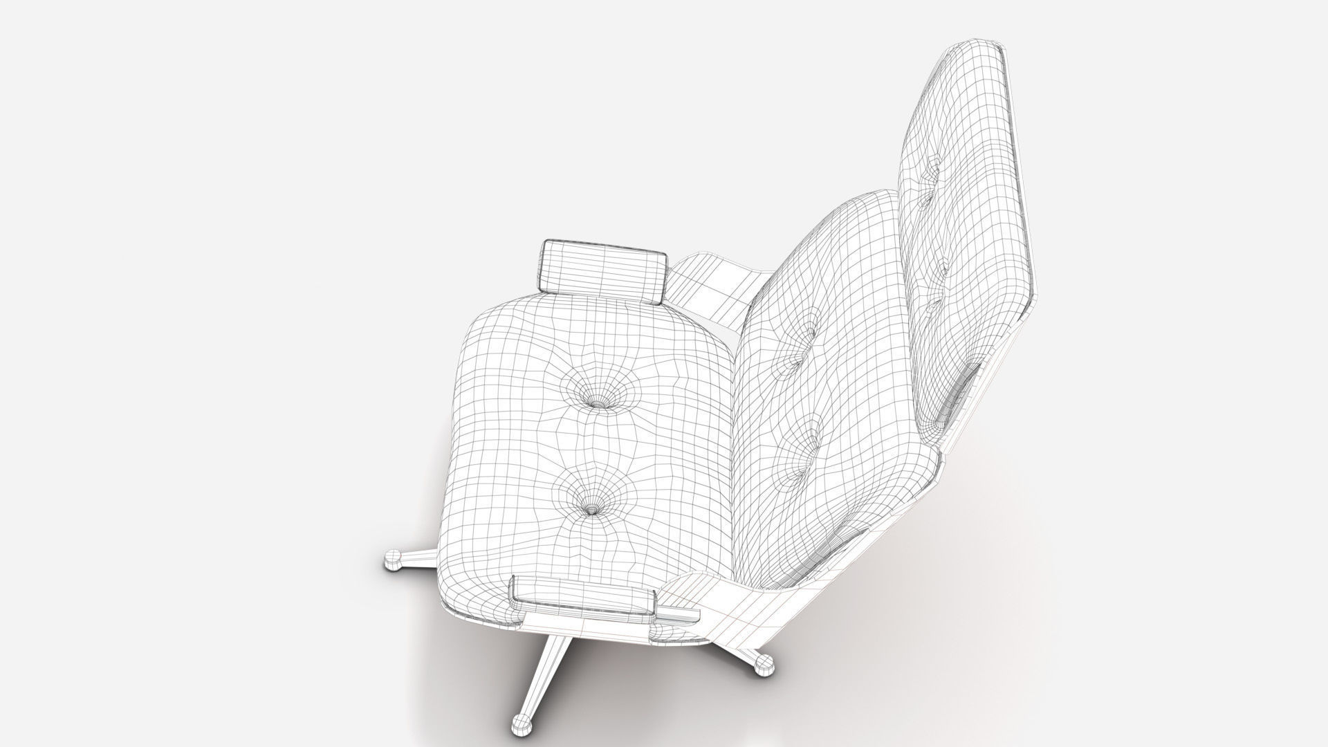 Wooden Leather Arm Chair 3D model_13