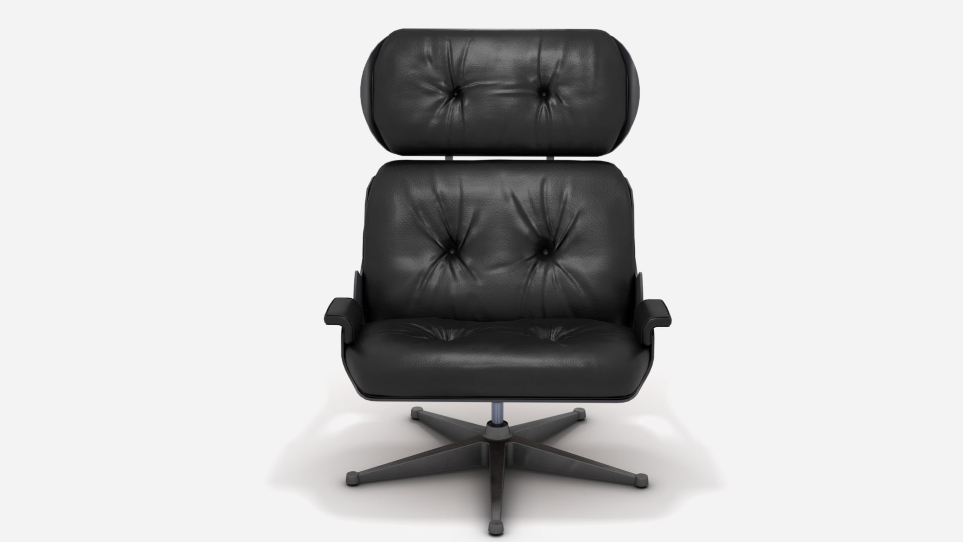 Wooden Leather Arm Chair 3D model_16