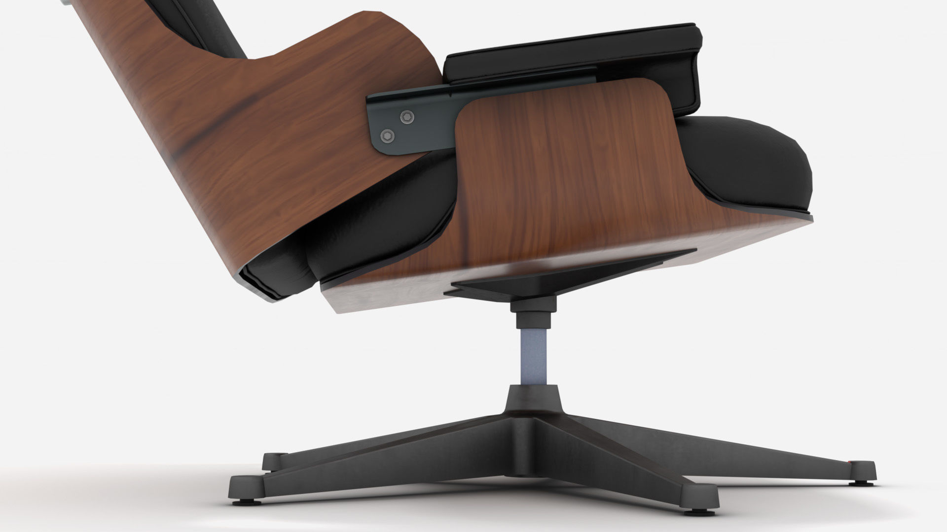 Wooden Leather Arm Chair 3D model_18