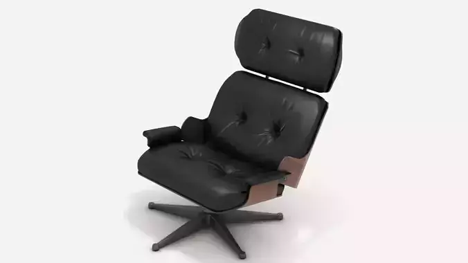 Wooden Leather Arm Chair 3D model