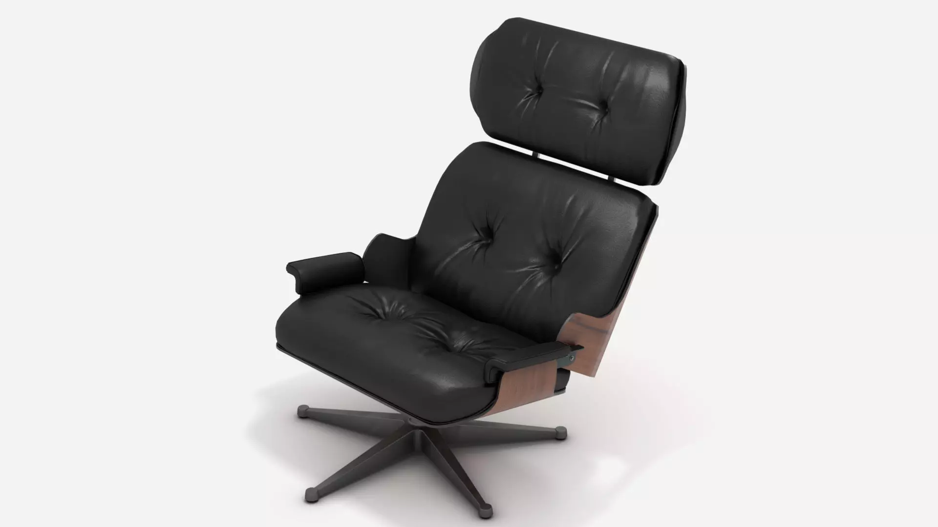 Wooden Leather Arm Chair 3D model_0