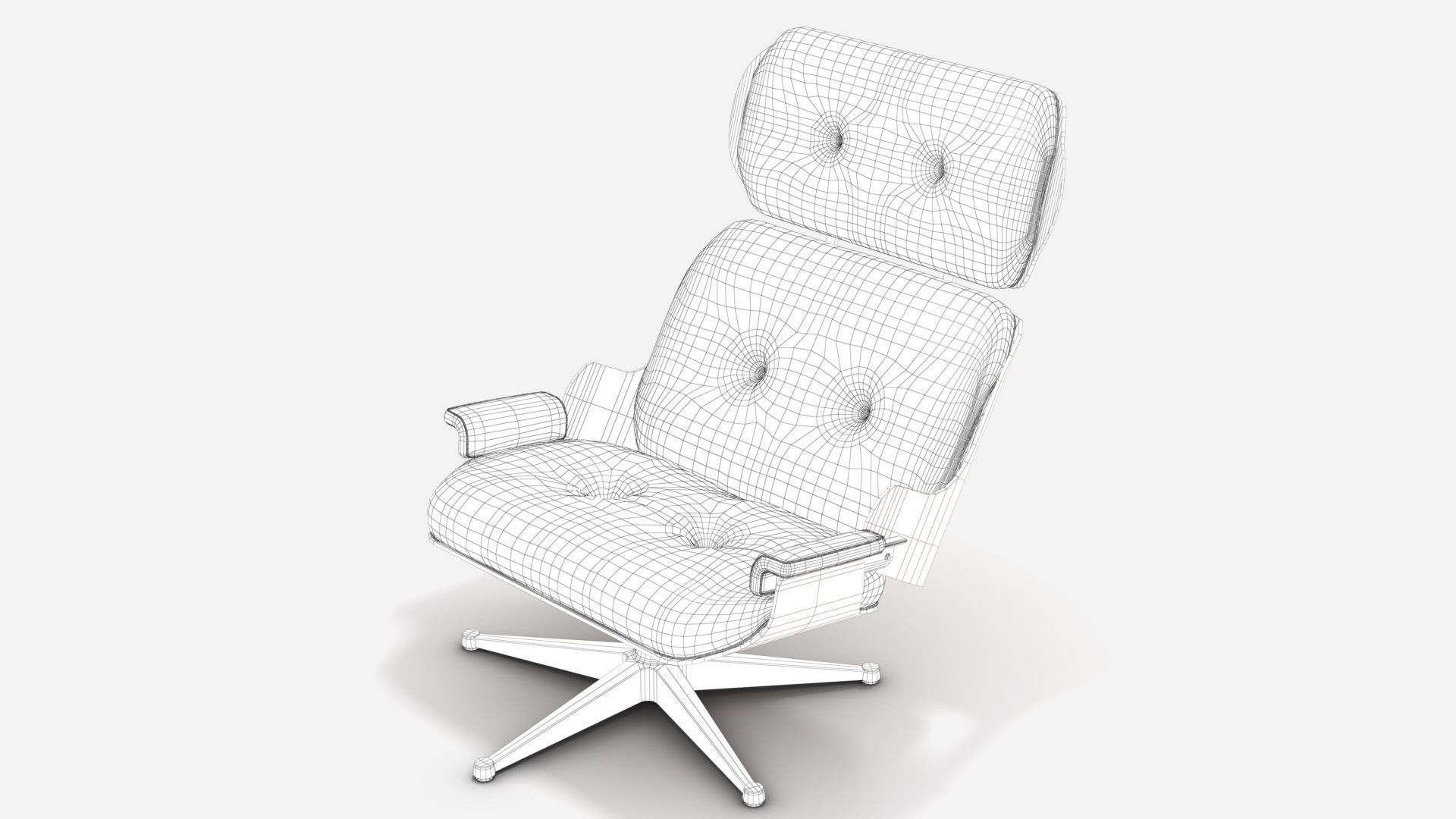 Wooden Leather Arm Chair 3D model_1