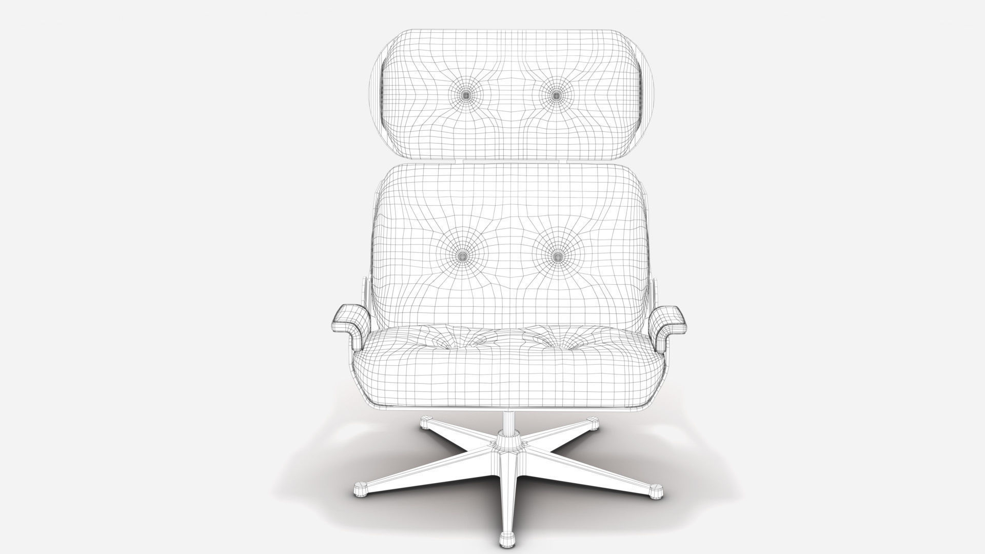 Wooden Leather Arm Chair 3D model_17