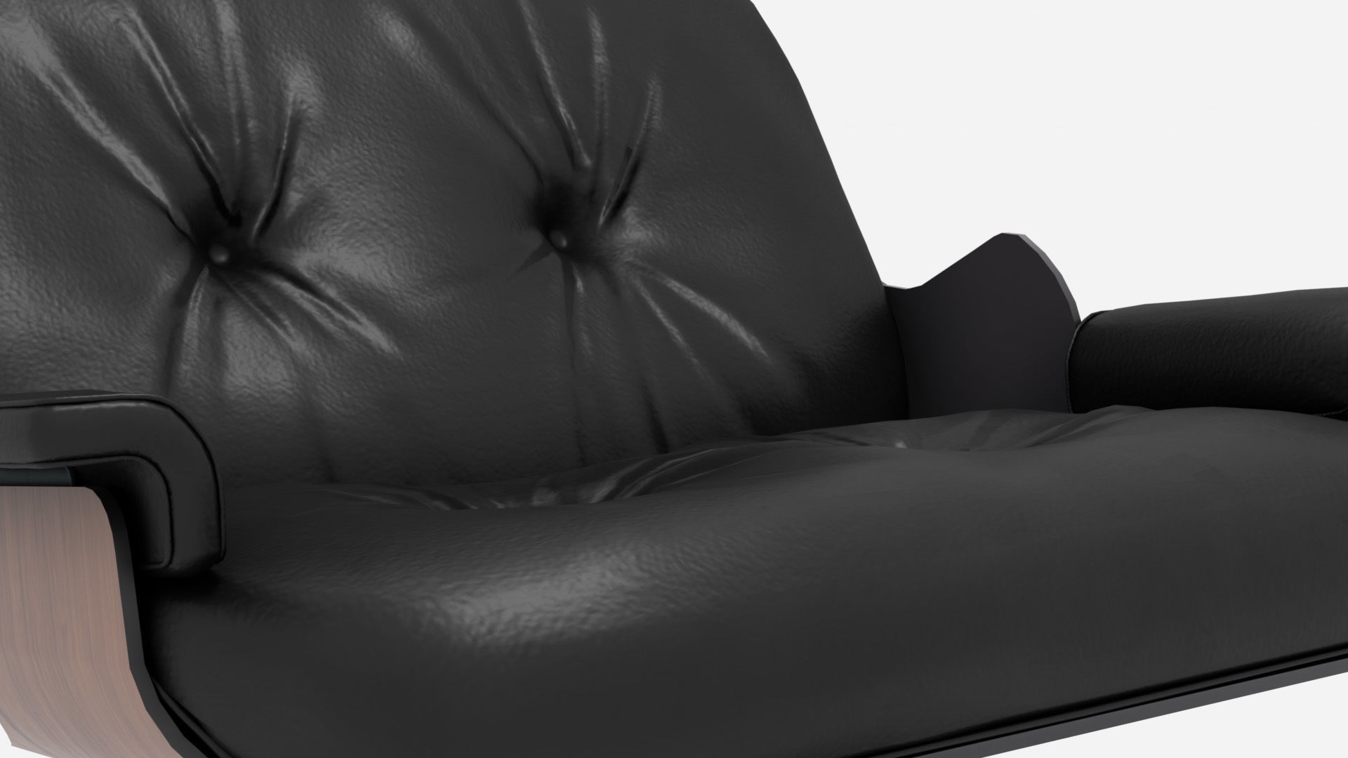 Wooden Leather Arm Chair 3D model_22