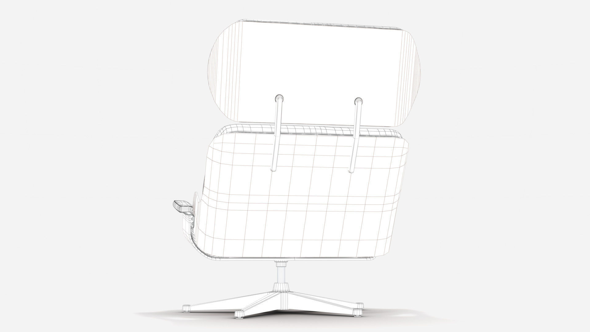 Wooden Leather Arm Chair 3D model_9