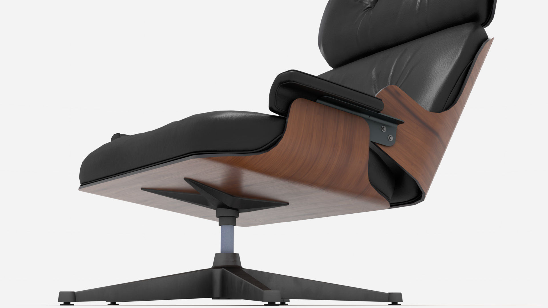 Wooden Leather Arm Chair 3D model_14