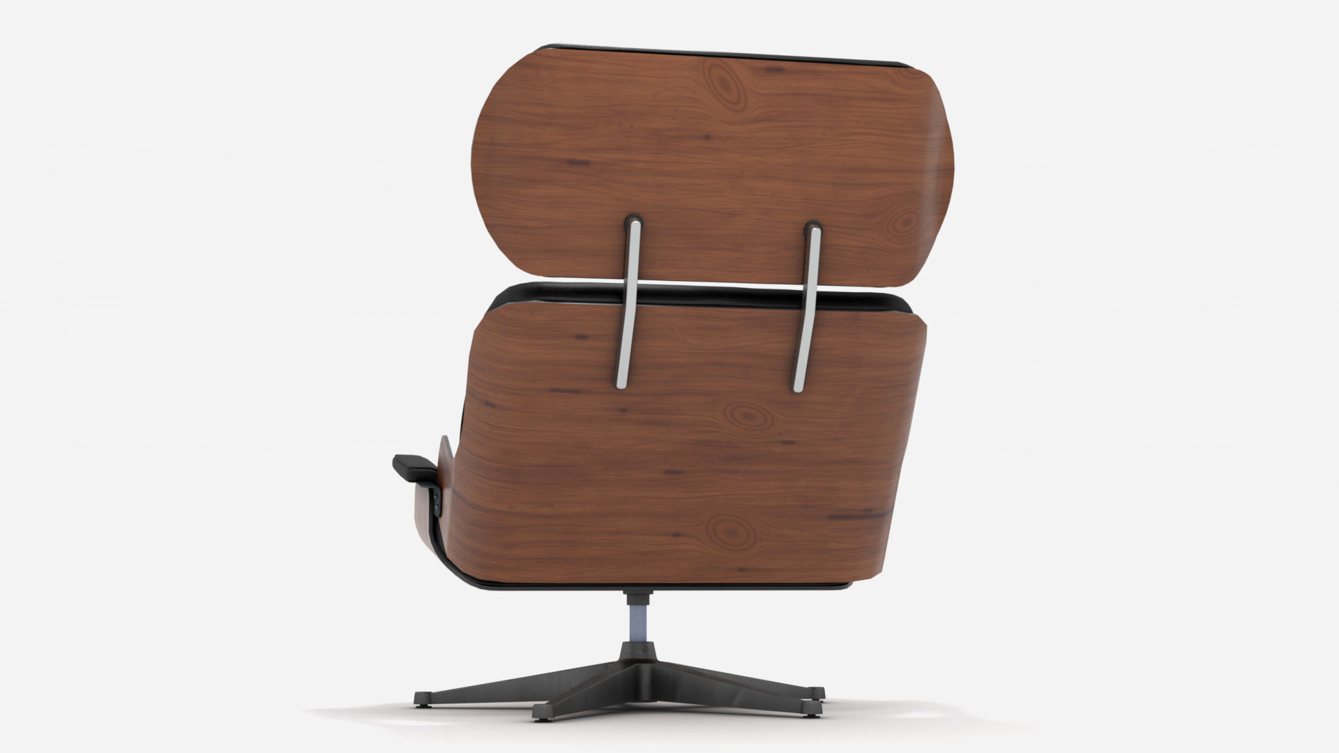 Wooden Leather Arm Chair 3D model_8