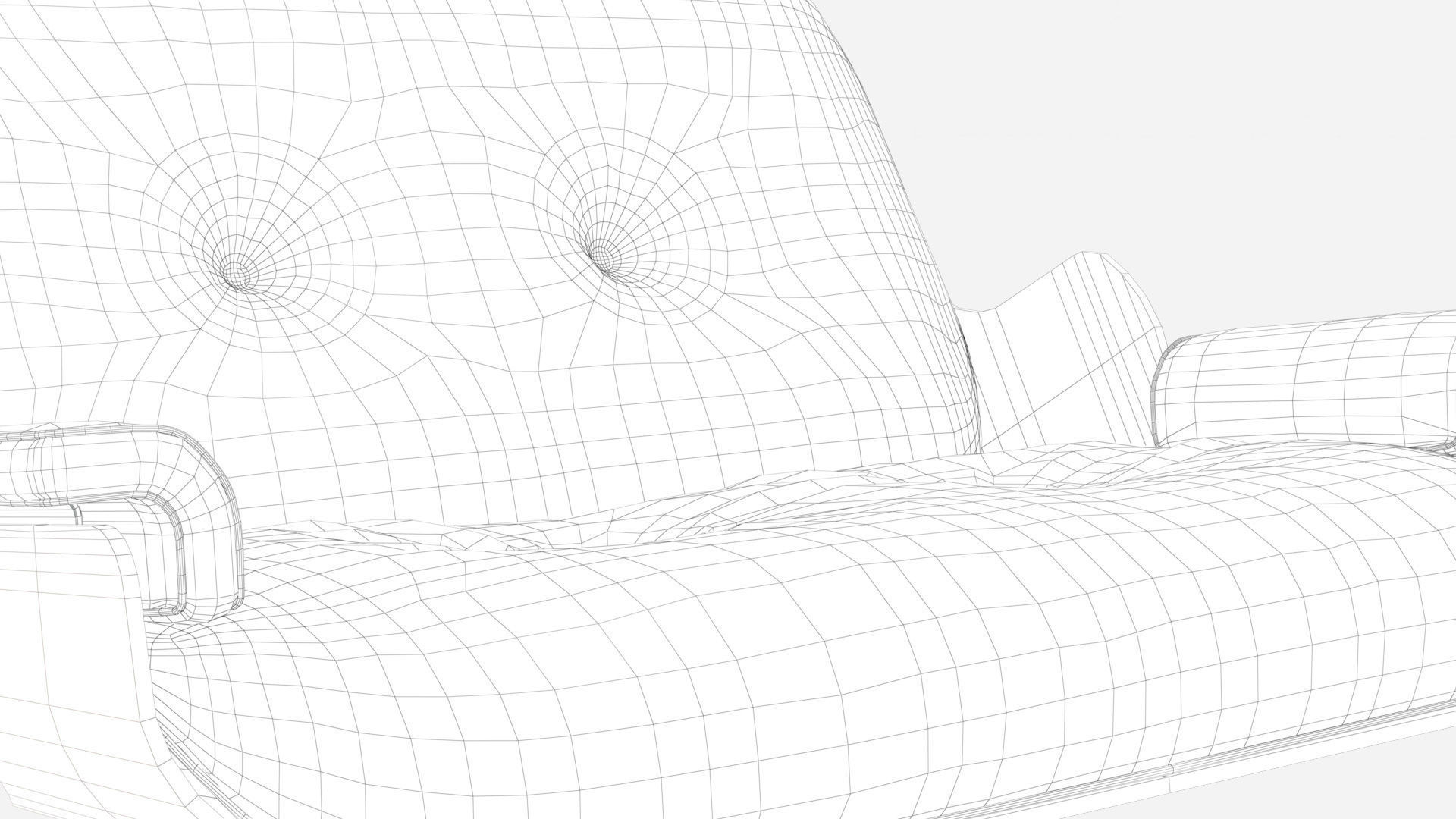 Wooden Leather Arm Chair 3D model_23