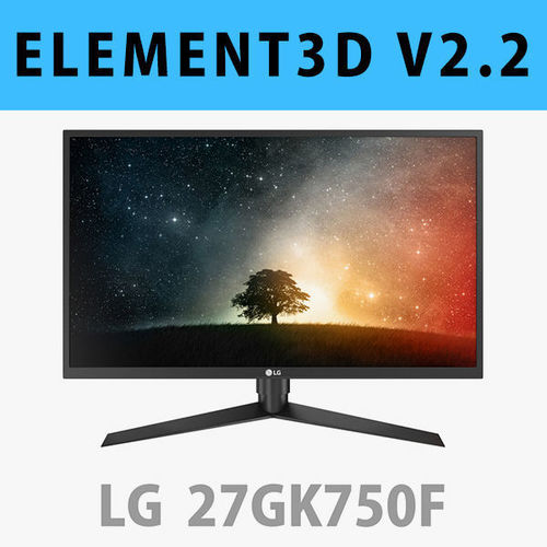 E3D - LG 27GK750F-B Monitor 3D model 3D model