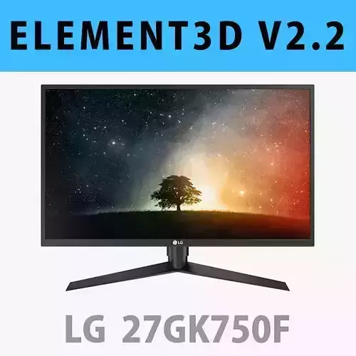 E3D - LG 27GK750F-B Monitor 3D model 3D model