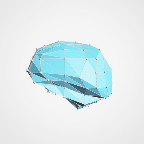 Low-Poly Brain and neural network Free low-poly 3D model