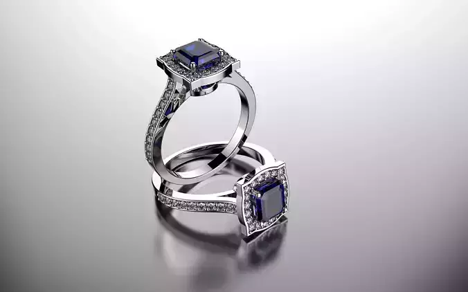 Square Diamond Wedding Ring