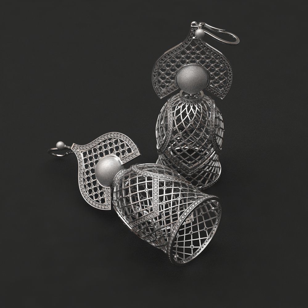 Matrioshka big earrings - original 3D print model_11