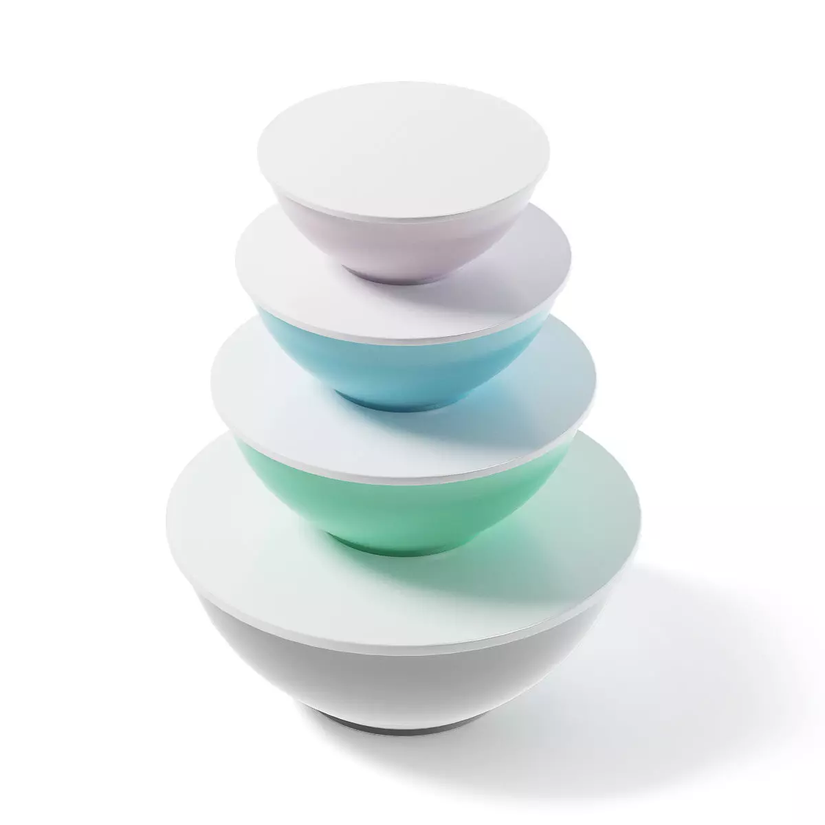 Bowls Set 3D Model four stacked 3D model_0