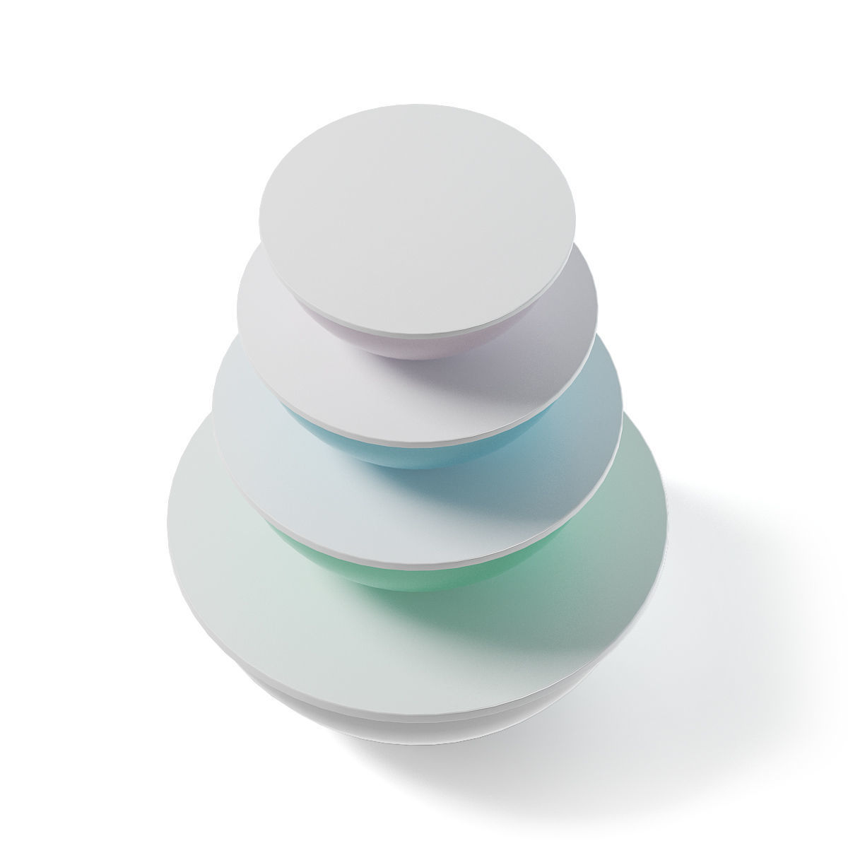 Bowls Set 3D Model four stacked 3D model_1