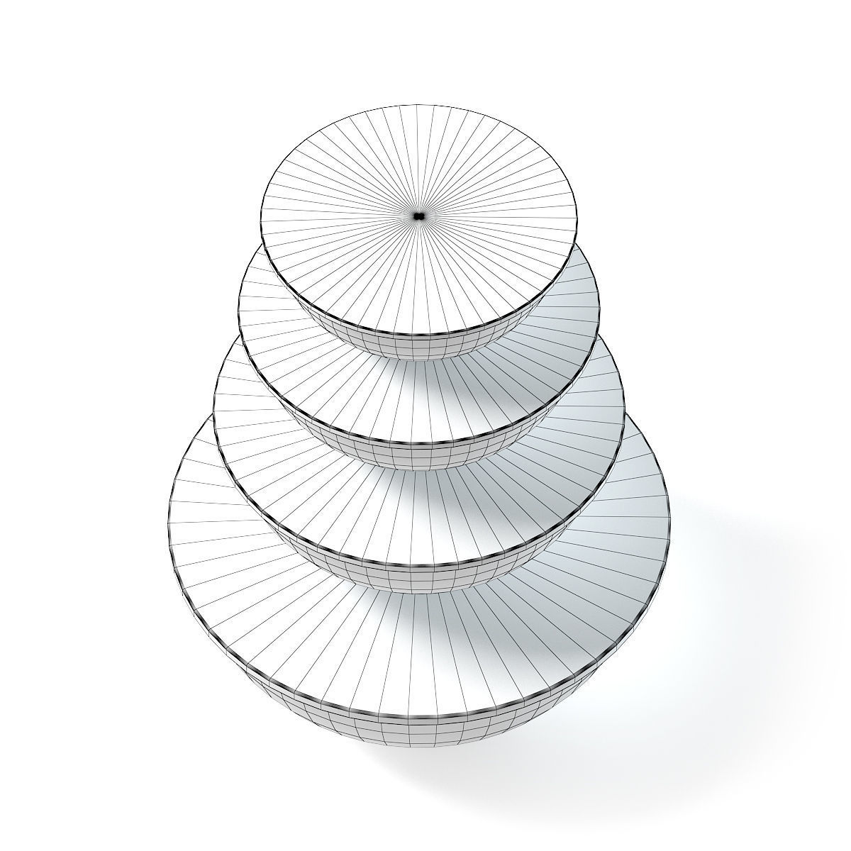 Bowls Set 3D Model four stacked 3D model_3