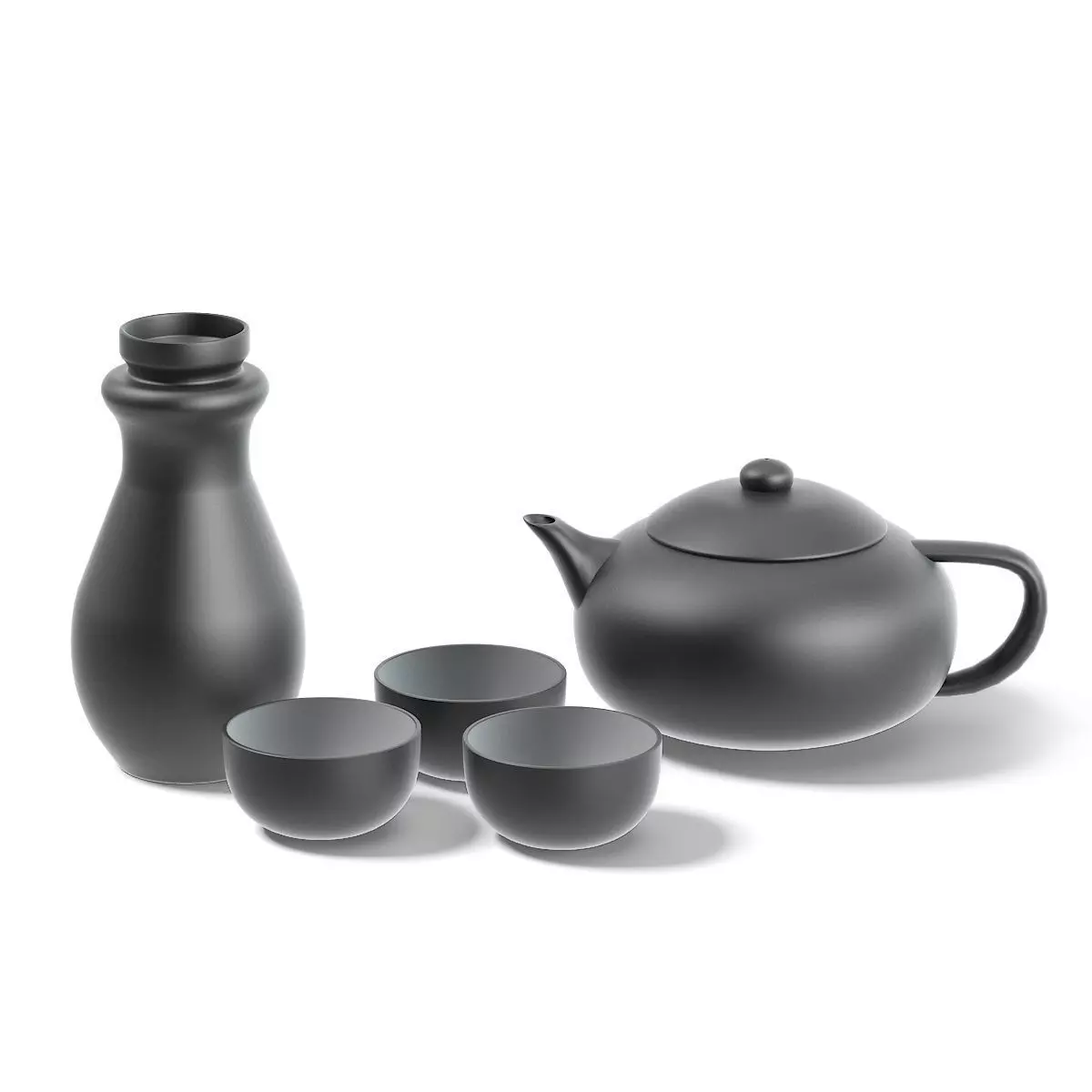 Black Tea Set 3D Model 3D model_0