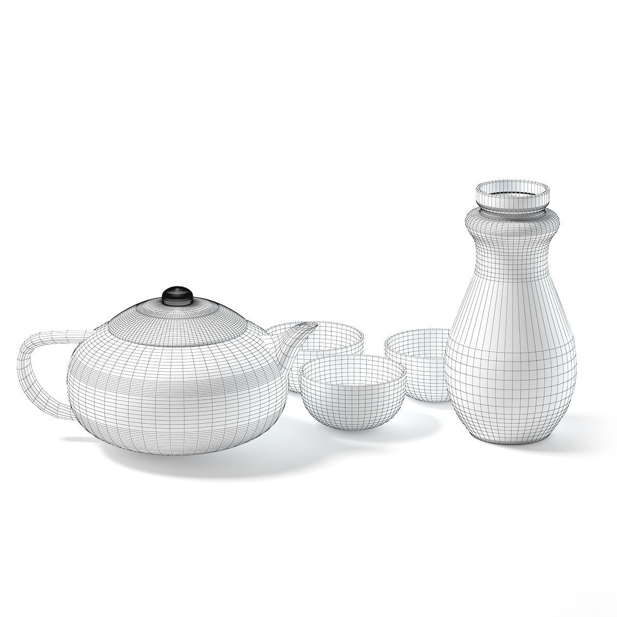 Black Tea Set 3D Model 3D model_5