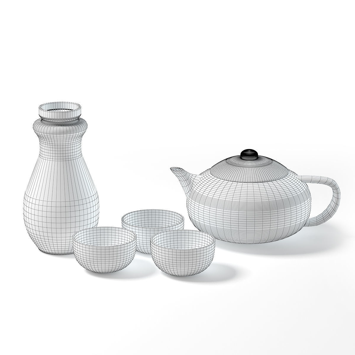 Black Tea Set 3D Model 3D model_3