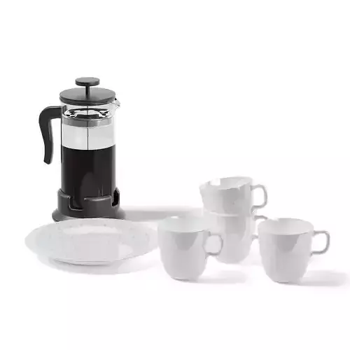 Tea Set and Tea Infuser 3D Model 3D model