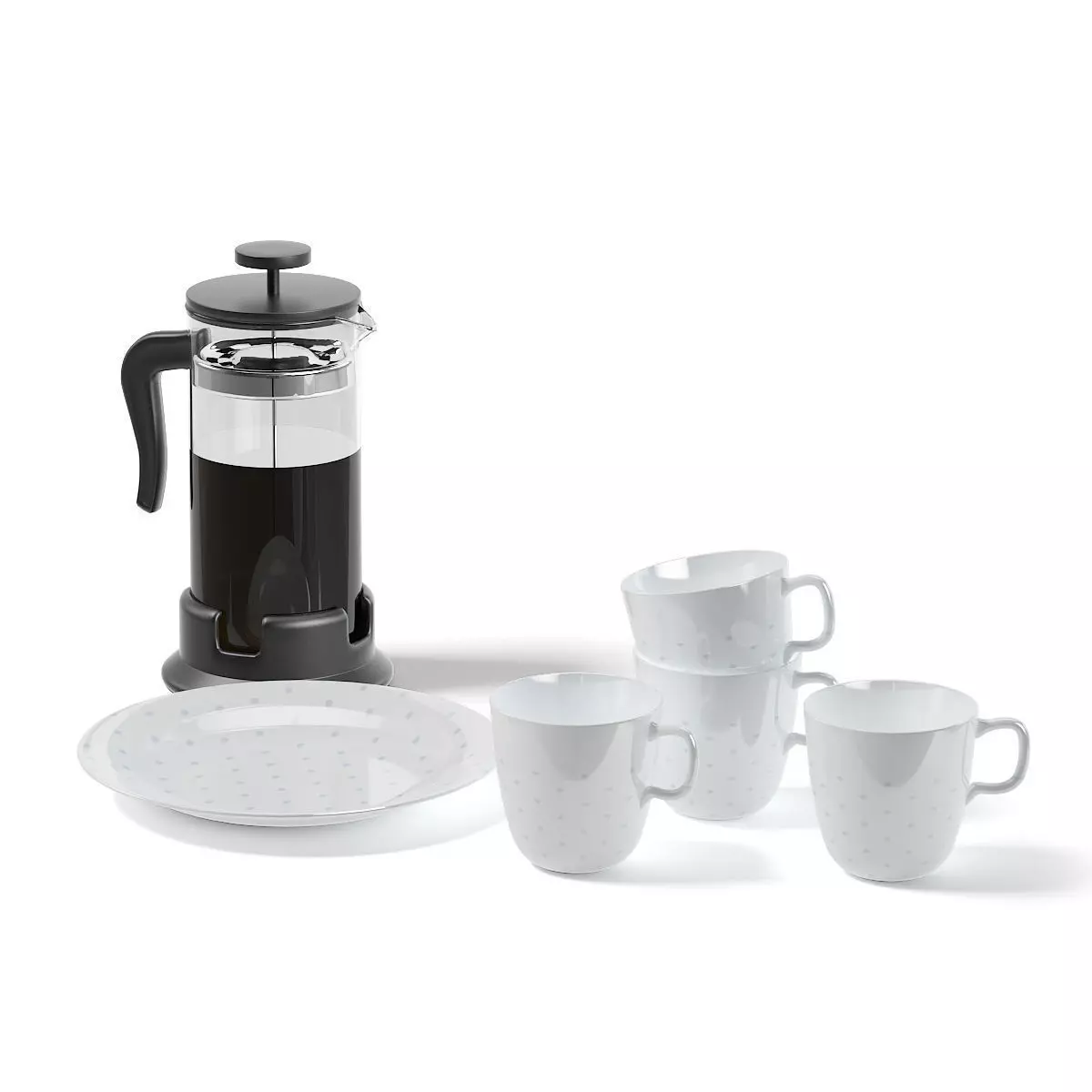 Tea Set and Tea Infuser 3D Model 3D model_0