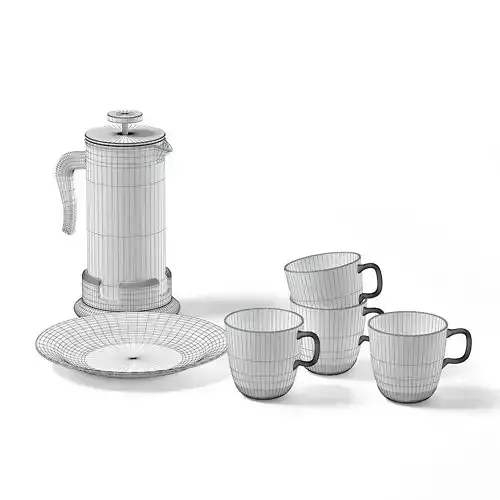 Tea Set and Tea Infuser 3D Model