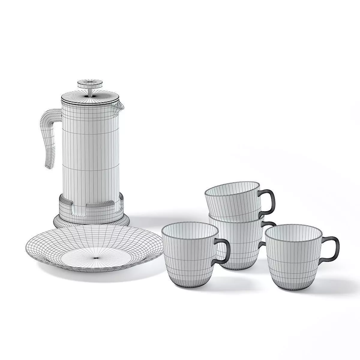 Tea Set and Tea Infuser 3D Model 3D model_1