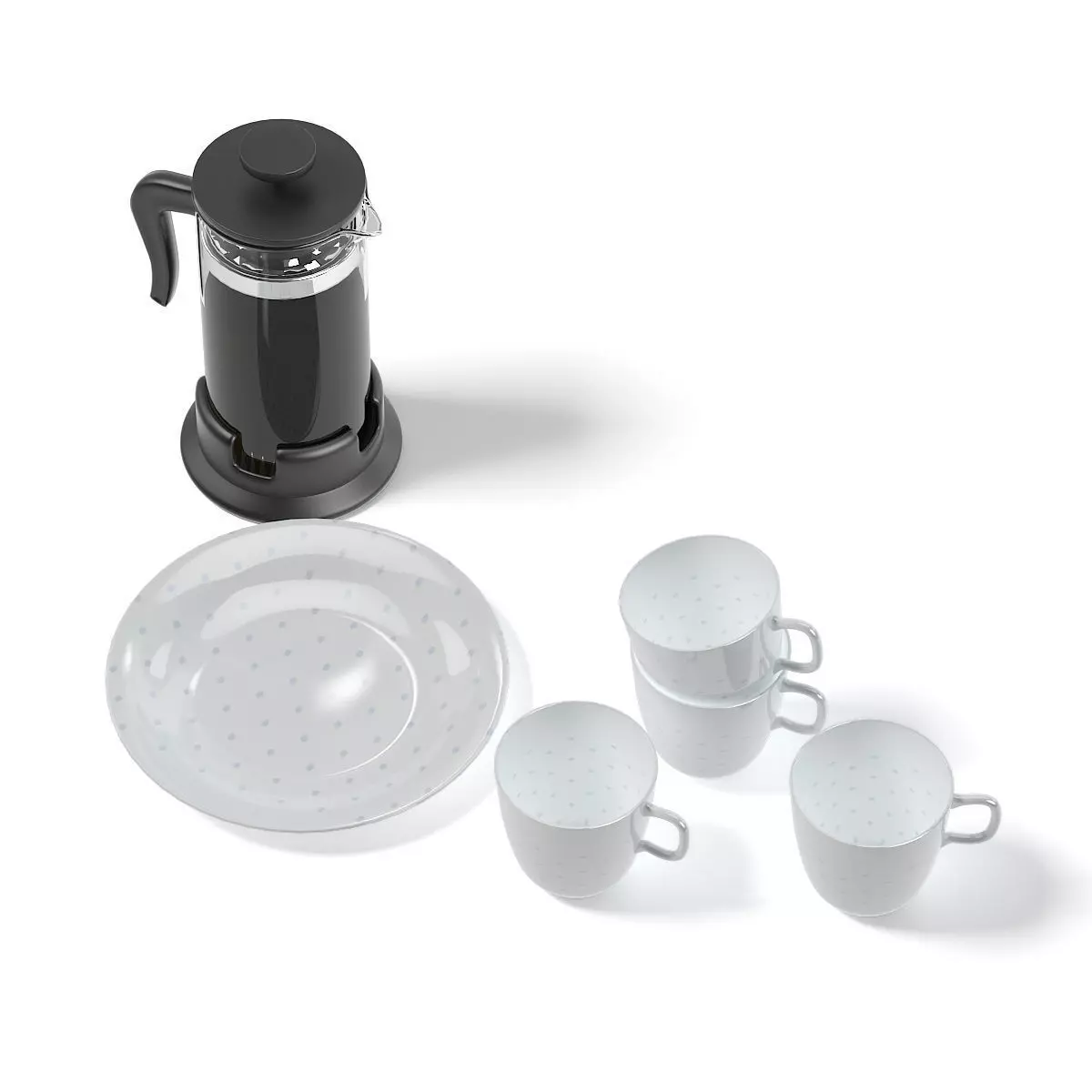 Tea Set and Tea Infuser 3D Model 3D model_4