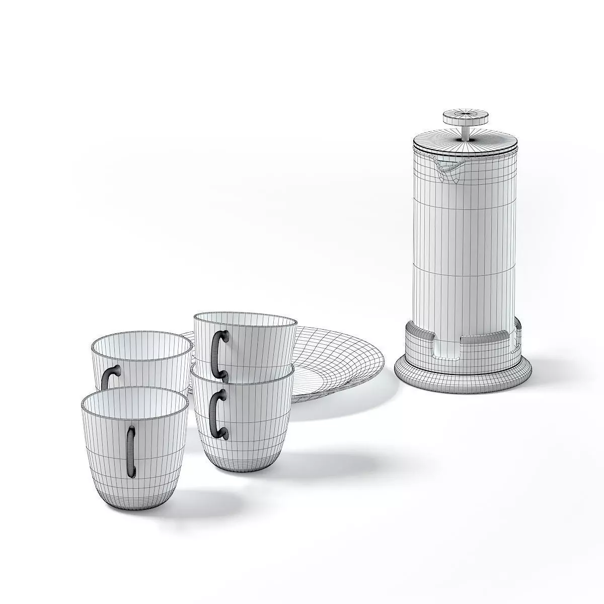 Tea Set and Tea Infuser 3D Model 3D model_3