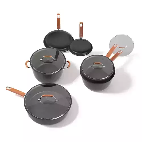 Black Pots Set 3D Model