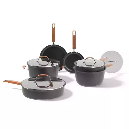 Black Pots Set 3D Model 3D model