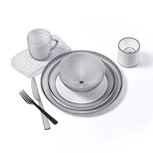 Dishes Set 3D Model