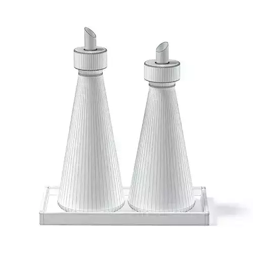 Oil and Sauce Bottles 3D Model
