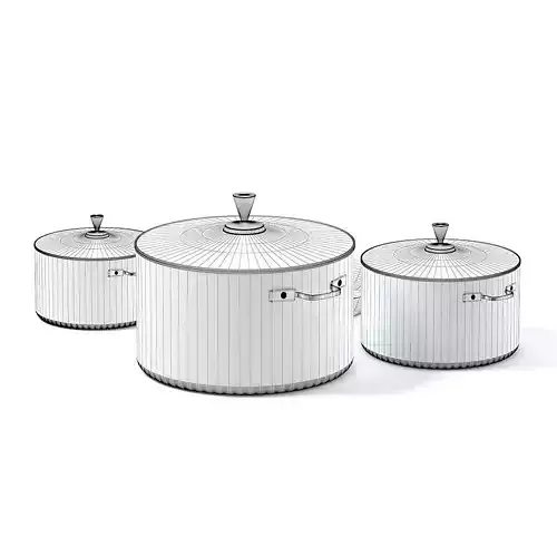 Green Pots and Pan 3D Model