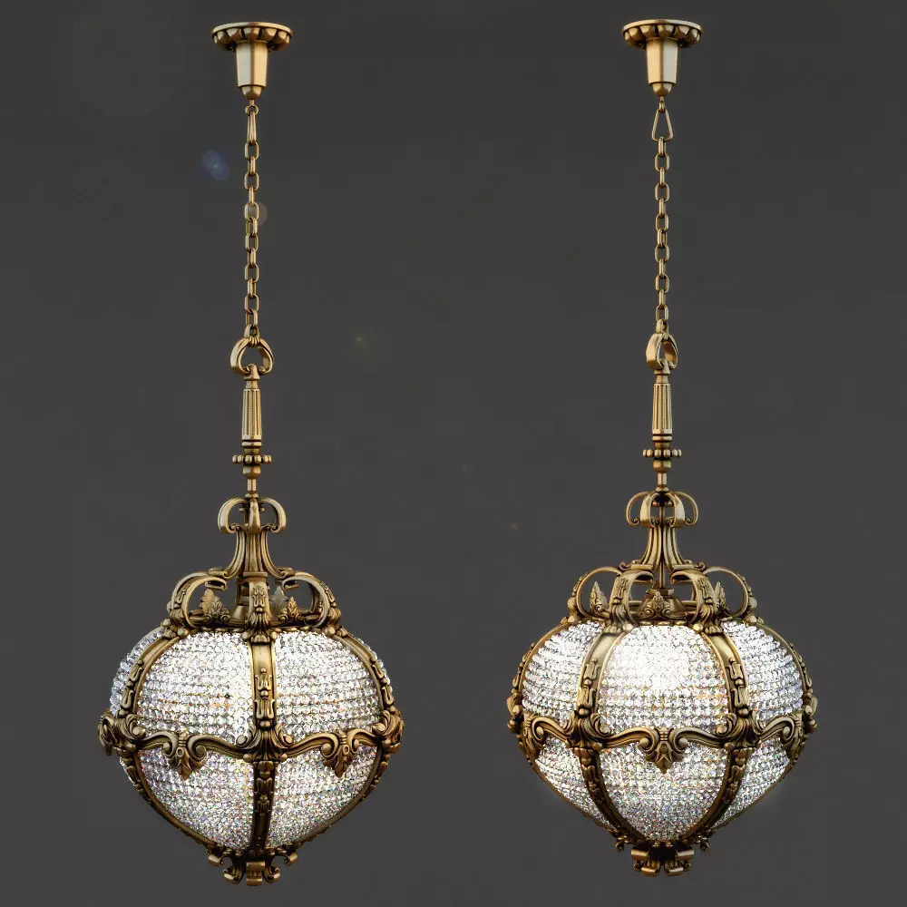 Palace Hotel chandelier 3D model_0