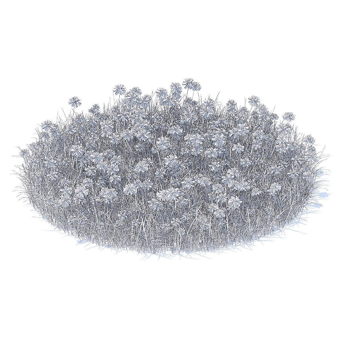 Grass with Cornflowers 3D Model 3D model_3